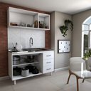 Ver imagem 2 de Cozinha Compacta Aura 5 Portas 3 Gavetas Branco - Panorama Móveis
