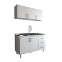 Ver imagem 1 de Cozinha Compacta Aura 5 Portas 3 Gavetas Branco - Panorama Móveis