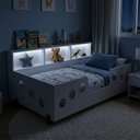 Ver imagem 4 de Cama de Criança Infantil Montessoriana LED Lanna com Nicho Branco Acompanha Luminária LED