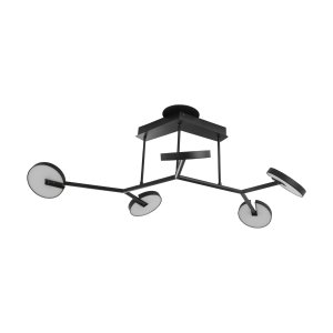 Plafon Led Sobrepor Preto 55w 3000k Luz Amarela Yamamura