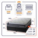 Ver imagem 3 de Conjunto Box Baú Super King Benton Preto 193x203x67 c/ Molas Ensacadas