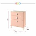 Ver imagem 3 de Cômoda 3 Gavetas Hope Rosa