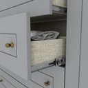 Ver imagem 4 de Jogo de Quarto com Roupeiro 4 Portas e Cômoda Americano Cinza - Móveis Henn