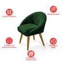 Ver imagem 5 de Poltrona Sala Decorativa Louis Veludo Verde Pés Palito Castanho
