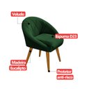 Ver imagem 6 de Poltrona Sala Decorativa Louis Veludo Verde Pés Palito Castanho