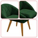 Ver mais imagens de Poltrona Sala Decorativa Louis Veludo Verde Pés Palito Castanho