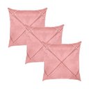 Ver imagem 1 de Kit 3 Capas para Almofada Drapeada Veludo Quadrada Várias Cores Cor:rose