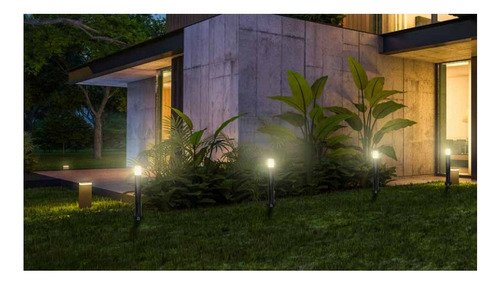 Poste Balizador Luminária Casa Sítio Jardim 35cm Preto Kit 5 - 4