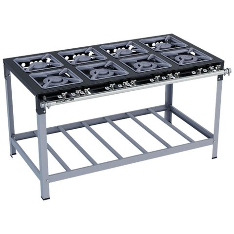 Fogão Industrial Stori Premium M16 8 Bocas 30x30 P6,5 Pintado Metalmaq