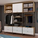 Ver imagem 1 de Closet Casal 2 Portas 6 Gavetas Mdf Savana Branco Fosco