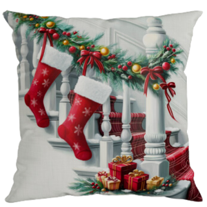 Almofada Decorativa Natalina Natal Meias 43cmx43cm