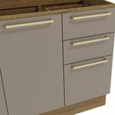 Ver mais imagens de Cozinha Compacta Modulada 4 Peças com Balcão para Pia sem Tampo 260 x 222cm Botanic Nogueira/Fendi Cinza