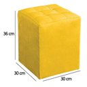 Ver imagem 4 de Kit Poltrona Decorativa Namoradeira 2 Puffs Quadrado e 2 Almofadas Suede - Lm Decor Amarelo