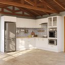 Ver imagem 1 de Cozinha Completa Planejada MDF 12 Peças com Tampo CabeCasa MadeiraOriginals Marselha Branca