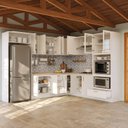 Ver imagem 2 de Cozinha Planejada 12 Peças com Tampo e Cristaleira e Kit Lat Marselha CabeCasa MadeiraOriginals Branco