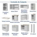 Ver imagem 6 de Cozinha Planejada 12 Peças com Tampo e Cristaleira e Kit Lat Marselha CabeCasa MadeiraOriginals Branco