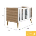 Ver imagem 4 de Berço Mini Cama Theo Retrô Branco Fosco/Mezzo com Pés Amadeirado e Colchão D18 - Reller Móveis