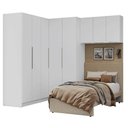 Ver imagem 2 de Quarto Completo Solteiro de Canto 415 Cm Branco Neo Madesa