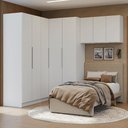 Ver imagem 1 de Quarto Completo Solteiro de Canto 415 Cm Branco Neo Madesa
