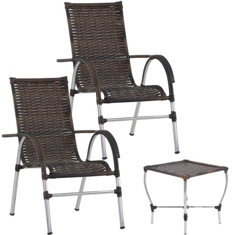 Conjunto de Cadeira Vênus para Área Edícula Jardim Varanda Fibra Sintética Trama Original