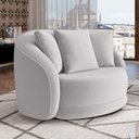 Ver imagem 2 de Kit 02 Poltronas Decorativas para Sala de Estar Base Giratória Witta M03 Veludo Cinza - Lyam Decor
