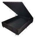 Ver imagem 1 de Base Box Baú Casal 138 X 188 Suede com Pistão Gás So1clique - Preto