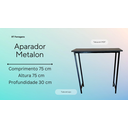 Ver imagem 2 de Aparador Stell Prateleira Ferro Industrial Madeira Rustica - Mdf Escuro