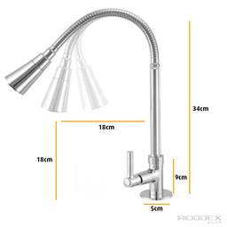 Torneira Gourmet Flexível Cozinha Bancada Duplo Jato Cromada - 2
