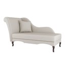 Ver imagem 5 de Divã Recamier Chaise Longue Valentina Clássico com Pés de Madeira Veludo Bege Claro - Desk Design