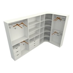 Kit Closet Loja Modulado Armário Colmeia Canto M60 100% Mdf - Branco - 3