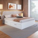 Ver imagem 1 de Cama Casal Tókio com 4 Portas Branco - Art In Móveis