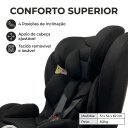 Ver imagem 5 de Cadeira Auto Bebê 0 a 36kg Isofix Rotação 360 Graus Preta Cadeirinha Carro Giratória Grupos 0 1 2 3