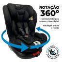 Ver imagem 3 de Cadeira Auto Bebê 0 a 36kg Isofix Rotação 360 Graus Preta Cadeirinha Carro Giratória Grupos 0 1 2 3