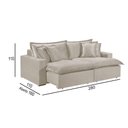 Ver imagem 3 de Sofá 5 Lugares Retrátil Encosto Fixo M-145 Veludo Martins Creme