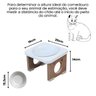 Comedouro Elevado Gato Pet Mdf Branco - Porcelana - 2