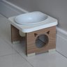 Comedouro Elevado Gato Pet Mdf Branco - Porcelana - 5