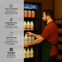 Refrigerador Expositor Vertical Eos 358 Litros Eco Gelo All View Preto Eev350p 220v - 7
