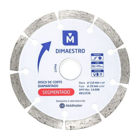 Disco Cor. Diamantado Segmentado 110mm - 14000rpm -dimaestro