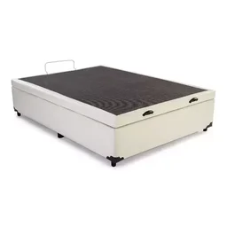 Cama Box Baú Casal Blindado Sintético Bege - 2