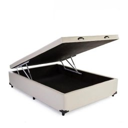 Cama Box Baú Casal Blindado Sintético Bege - 1