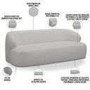 Ver imagem 3 de Sofá 3 Lugares Curvo Orgânico para Sala Living 180cm Barolo L06 Bouclê Cinza - lyam decor Lyam Decor