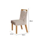 Ver imagem 4 de Conjunto de Jantar Mesa Maia Tampo MDF e Vidro com 6 Cadeiras Atena Marrom/Castanho Cinamomo/Pena Bege/Off White