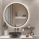 Ver imagem 1 de Espelho Redondo com Moldura Preta Iluminado com Led Frio 60cm