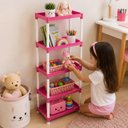 Ver imagem 2 de Estante Organizadora Infantil Armario Quarto Meninas Organiza Brinquedo Urso Roupas Sapatos Pratelei