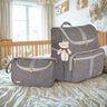 Kit Bolsa Maternidade Mochila 2 em 1 e Bolsa Pequena Infantil Luxo Amor:cinza - 1