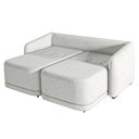 Ver imagem 5 de Sofá Cama Modulado Retrátil e Reclinável Decorativo Varsóvia 196cm Linho Cinza G33 - Gran Belo
