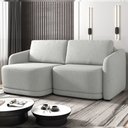 Ver imagem 1 de Sofá Cama Modulado Retrátil e Reclinável Decorativo Varsóvia 196cm Linho Cinza G33 - Gran Belo