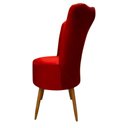 Ver imagem 3 de Cadeira Poltrona Decorativa Pétala Veludo Luxo Premium Pés Retrô Palito Sala e Quarto Vermelho