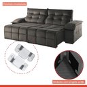 Ver imagem 6 de Sofá Retrátil e Reclinável 230cm 4 Lugares Mônaco 