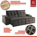 Ver imagem 3 de Sofá Retrátil e Reclinável 230cm 4 Lugares Mônaco 